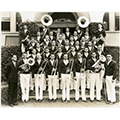 The Cal Poly 
                    Band in 1937 with director H.P. Davidson (on left)